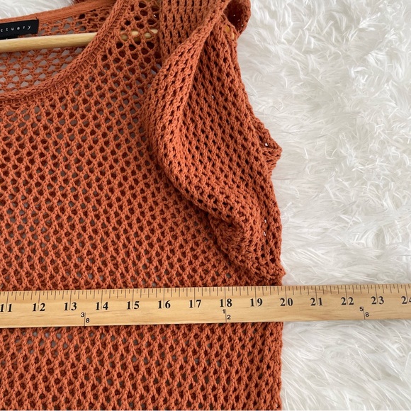 Sanctuary Open Knit Sweater Woman’s Small Burnt Orange Long Sleeve - Picture 7 of 8